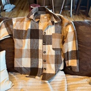 Plaid Button-Up Jacket